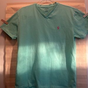 Polo by Ralph Lauren Men's Light Green V-Neck T-Shirt